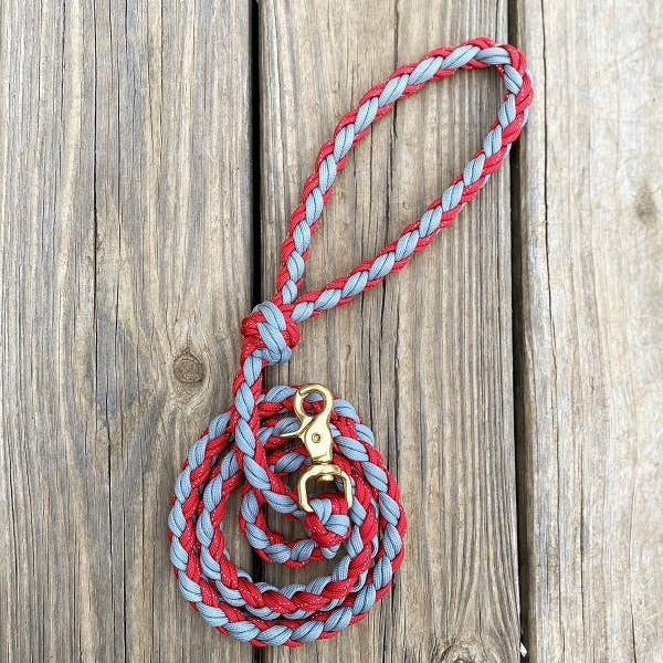 REMOVED BRAND - Vente Laisse – chien - Laisse en paracord de 4 pi — rouge/gris réfléchissant