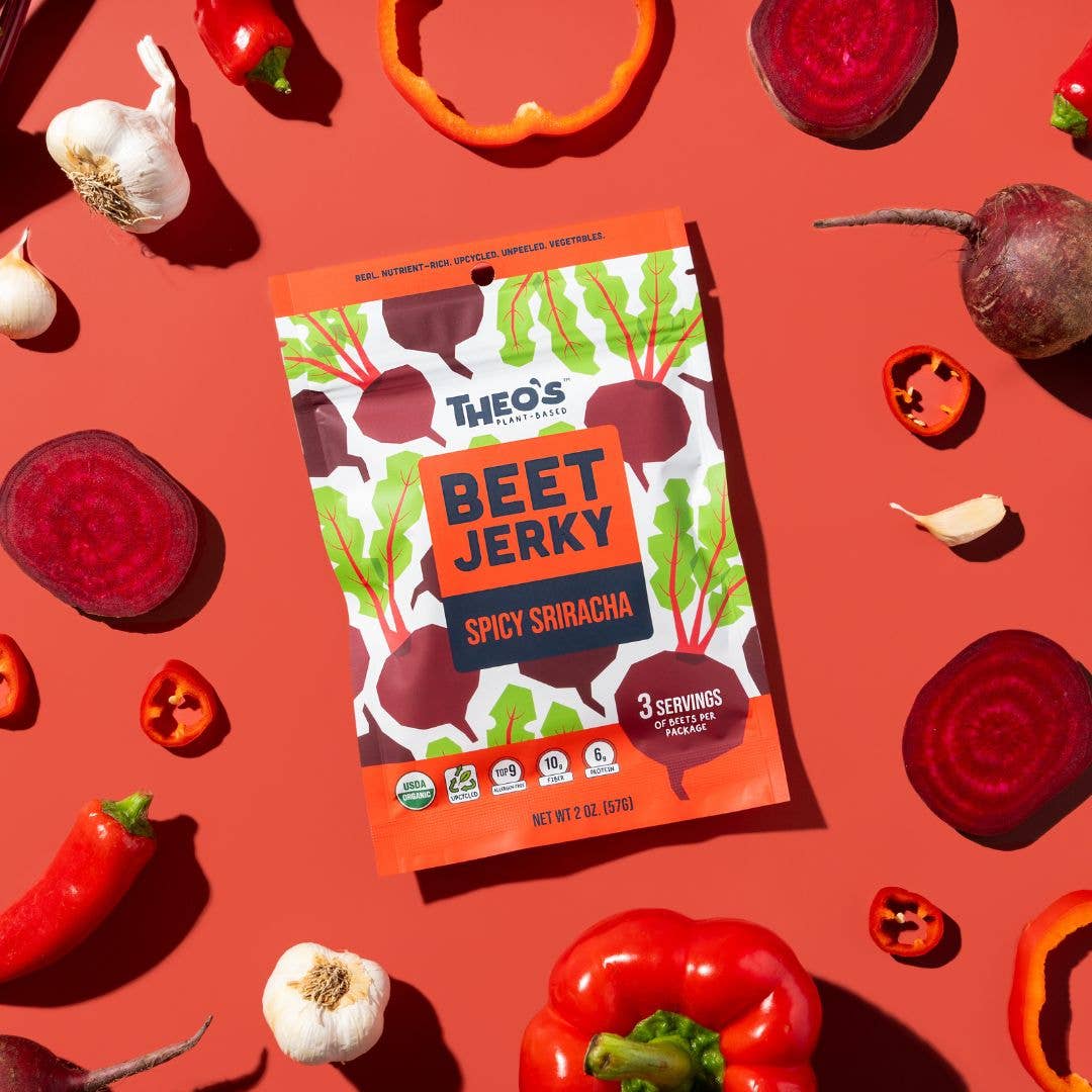 Theo's Plant-Based – Großhandel Trockenfleisch – Beet Jerky Spicy Sriracha3