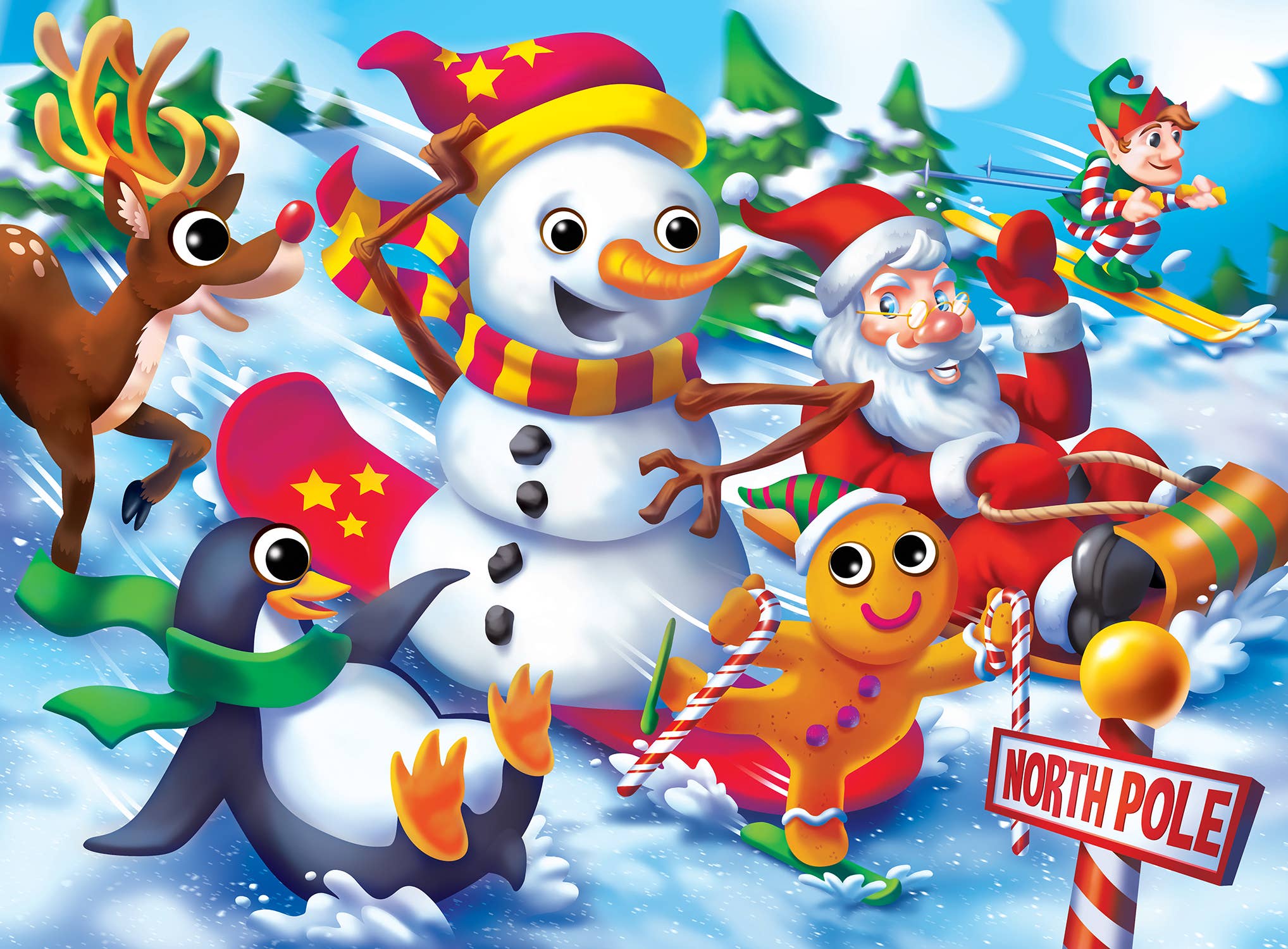 Masterpieces Puzzles - Wholesale Puzzle - Kids - Googly Eyes - Christmas Friends 48 Piece Puzzle1