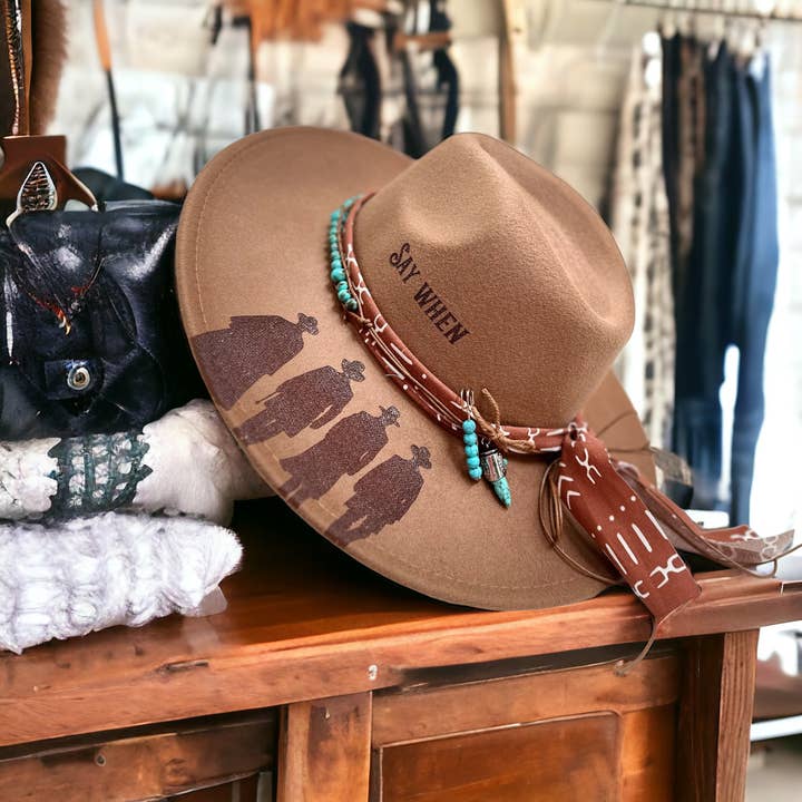 Wild Indigo - Wholesale Cowboy Hat - Women's - Say When Tombstone Western Cowboy Burned Hat Custom Hat