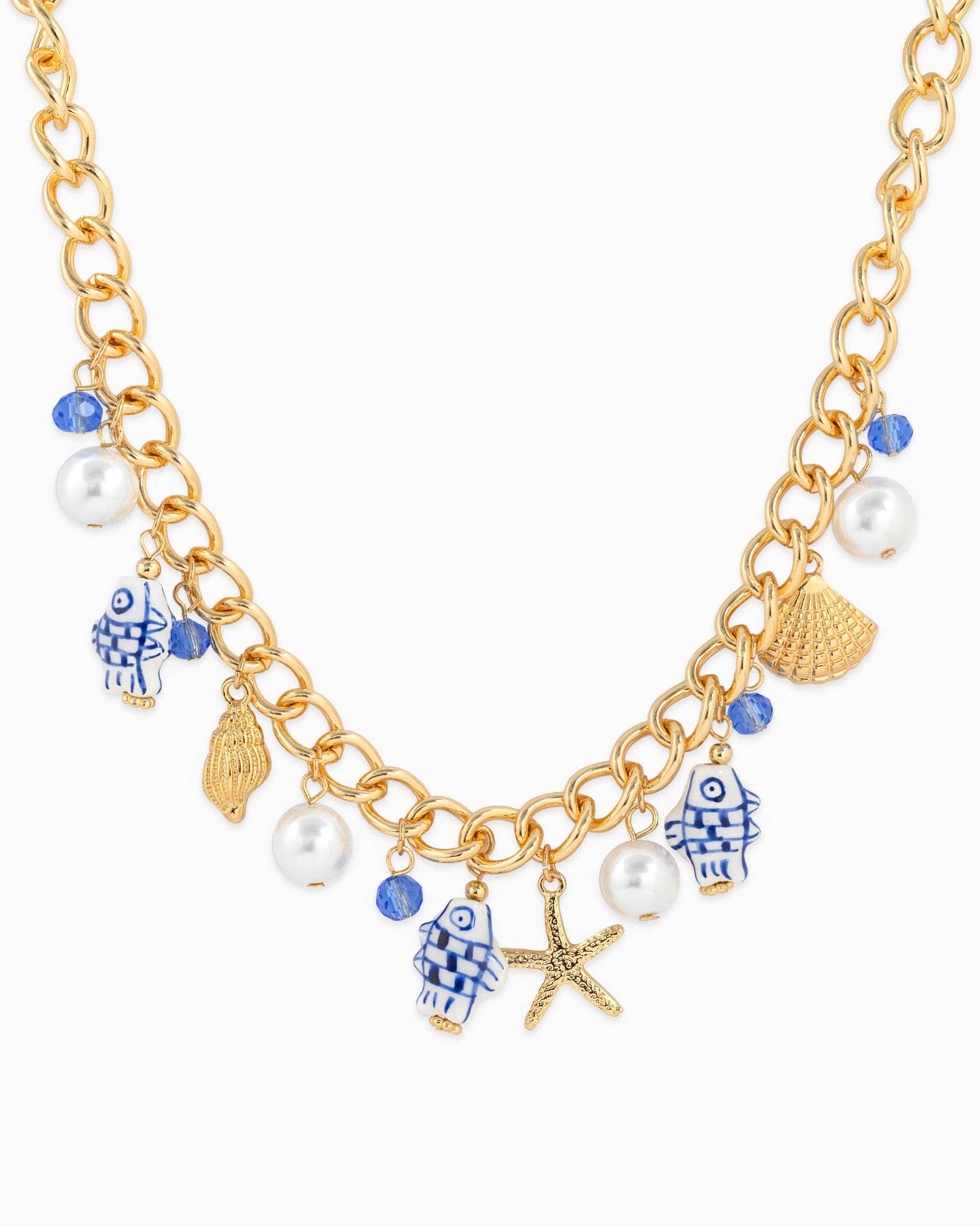 Sessori - Vente Colliers à pendentif - Collier avec pendentif poisson bleu marine en céramique Sea Life0