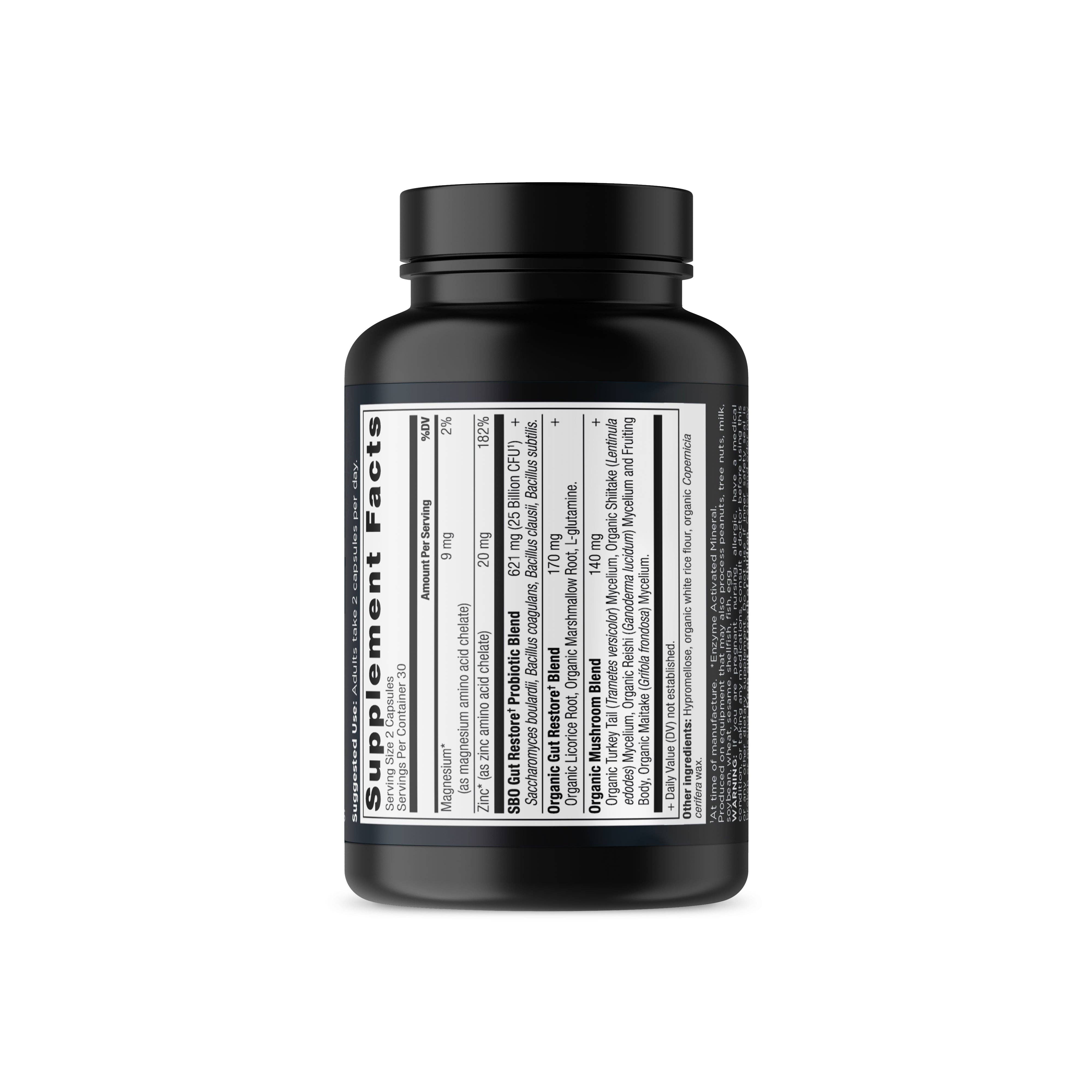 Black SBO Probiotics Gut Restore | Capsules (60 Capsules) for wholesale on Faire6