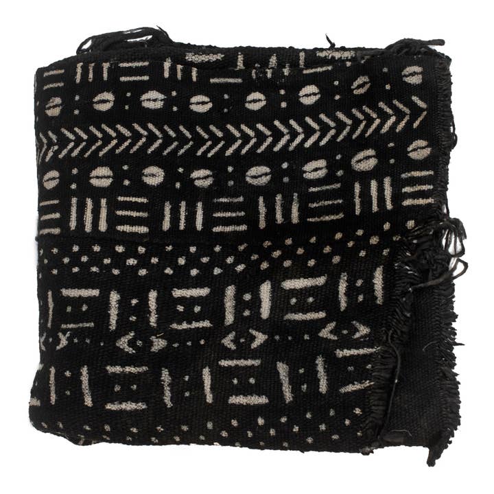 Ibenholt Sort Bogolan Mali Mudder Klud (Somankidi Design) for engroshandel hos The Bead Chest