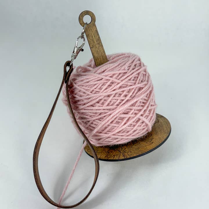 Art by Erica H & Rebel Stitchers - Wholesale Craft Tool - Wrist Yarn Minder/Holder Real Leather Strap Flowers Style 21