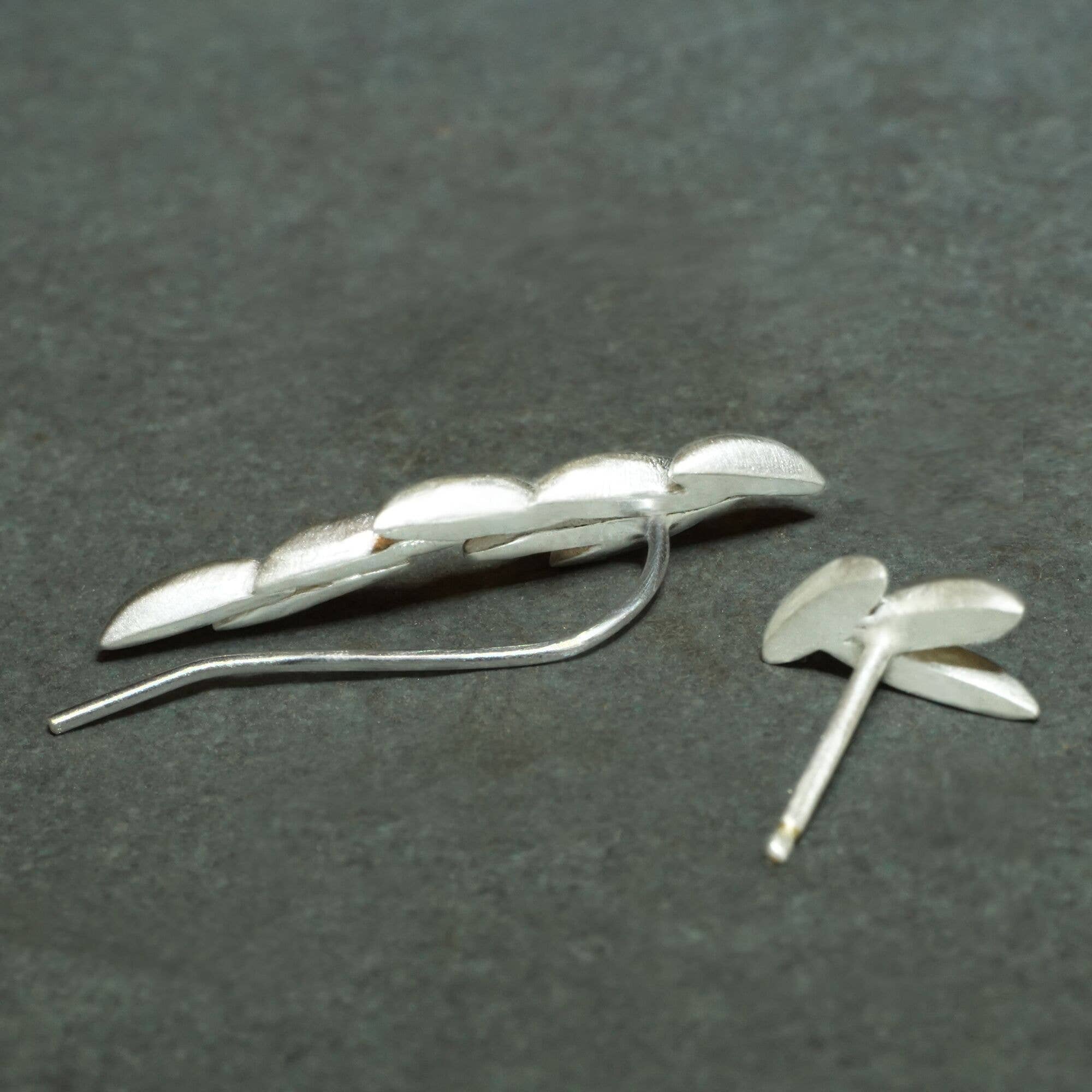 Michelle Chang - Wholesale Jewelry Set - Mismatch Seed Climber Earrings in Sterling Silver1