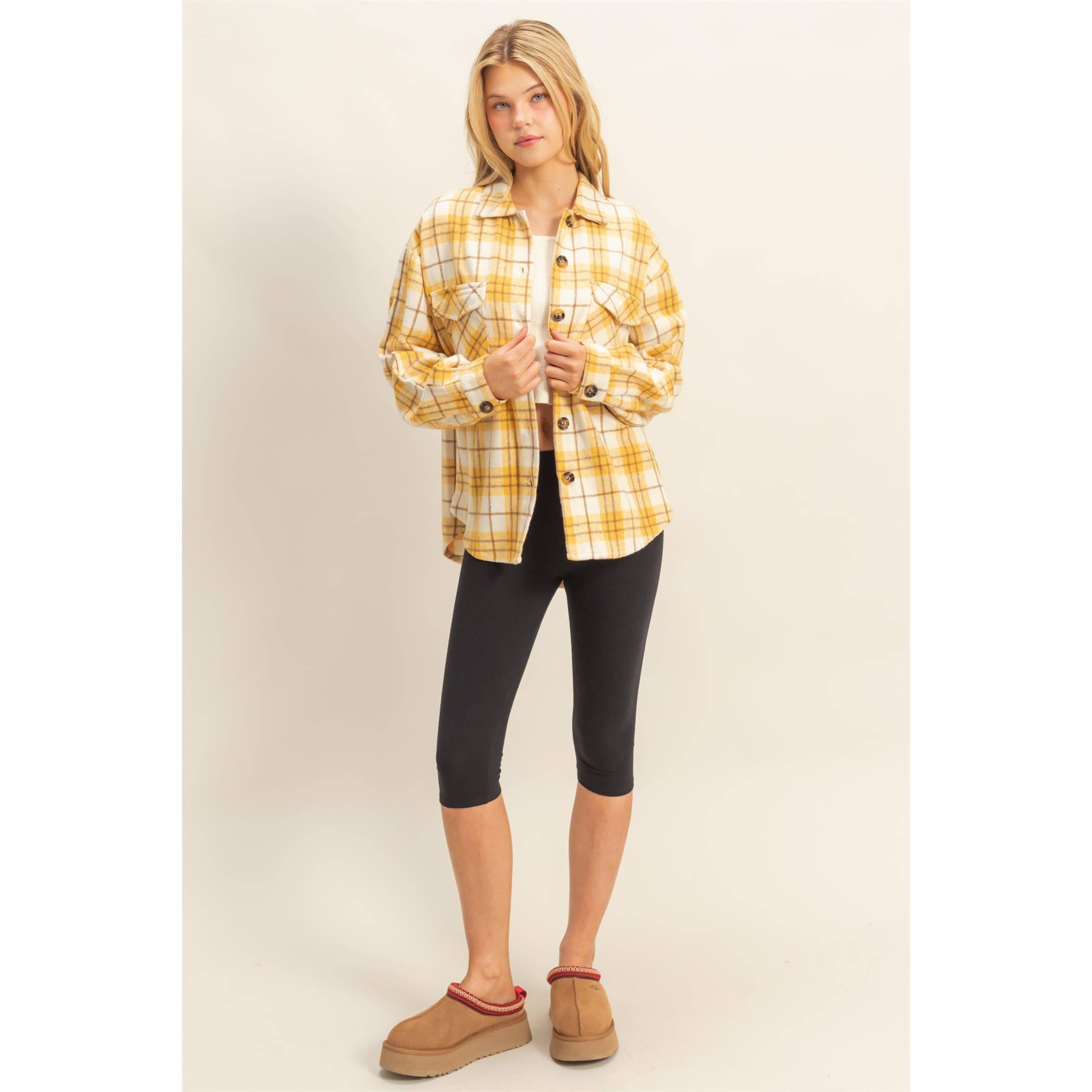 HYFVE - Wholesale Shirt Jacket/Shacket - Women's - Collared Plaid Shacket4