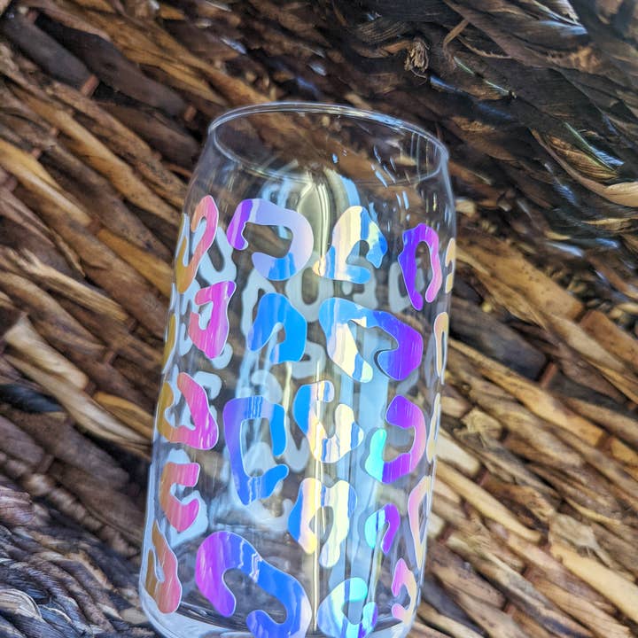 PlanetPeachy - Venta al por mayor Vaso/copa - Vaso de vidrio de cerveza con envoltura completa de leopardo