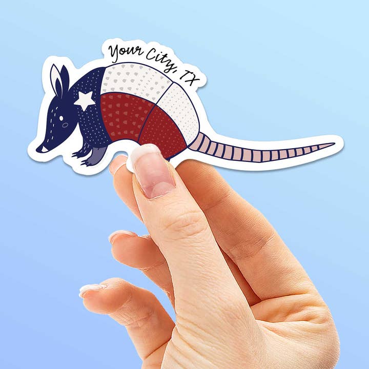 Autocollant Texas Armadillo personnalisé - Autocollant TX Name Drop pour la vente par Sentinel Supply