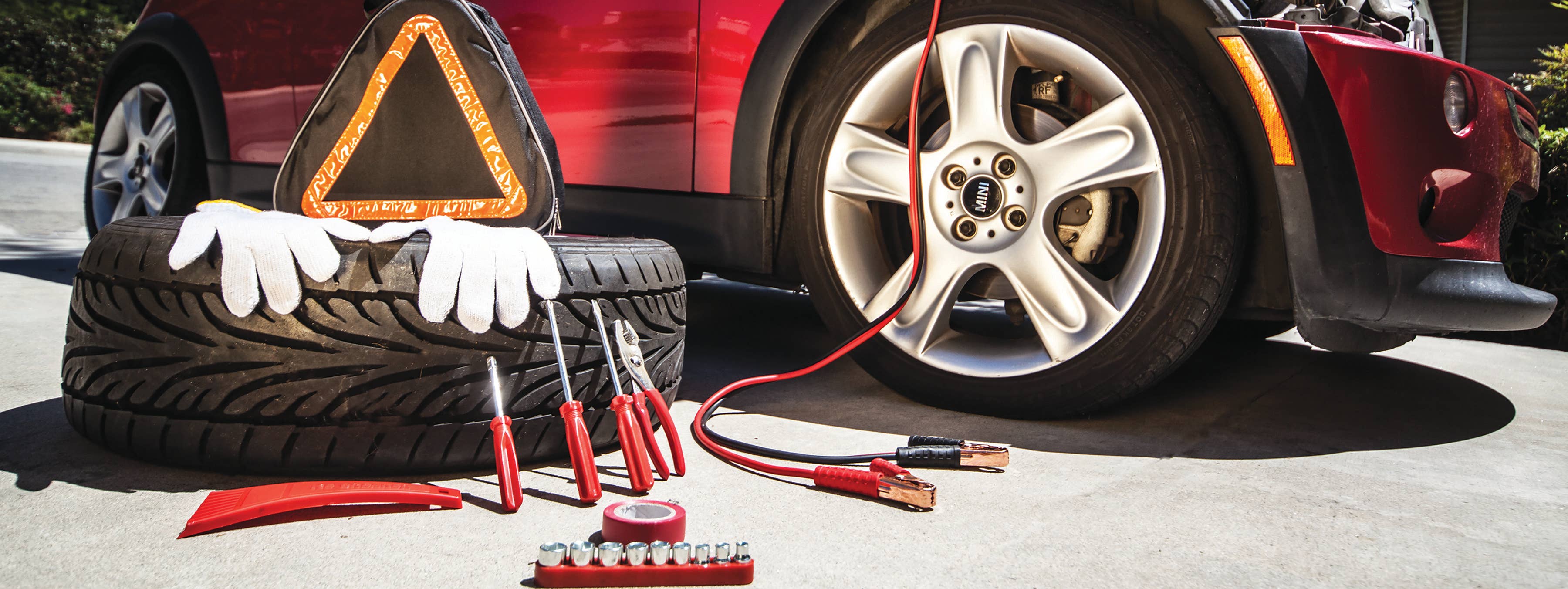 Roadside Emergency Car Kit, (Black with Orange Accents) for wholesale on Faire9