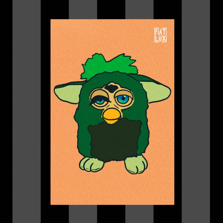 Cursed Furbies - Furby 1998 Impression artistique 4x6 pour la vente par Fiat Lux Illustration