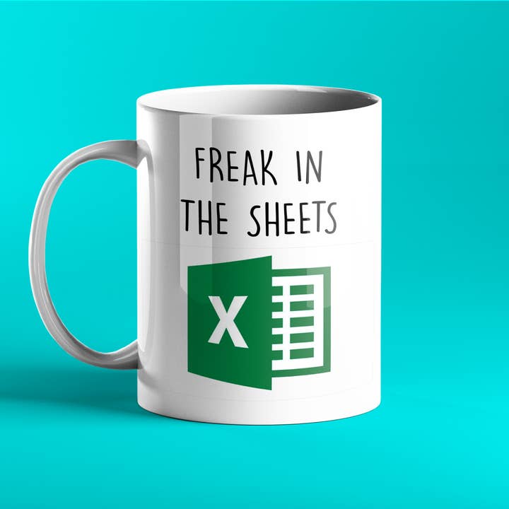 Freak in the sheets - finance mug for wholesale by Prickly Cards
