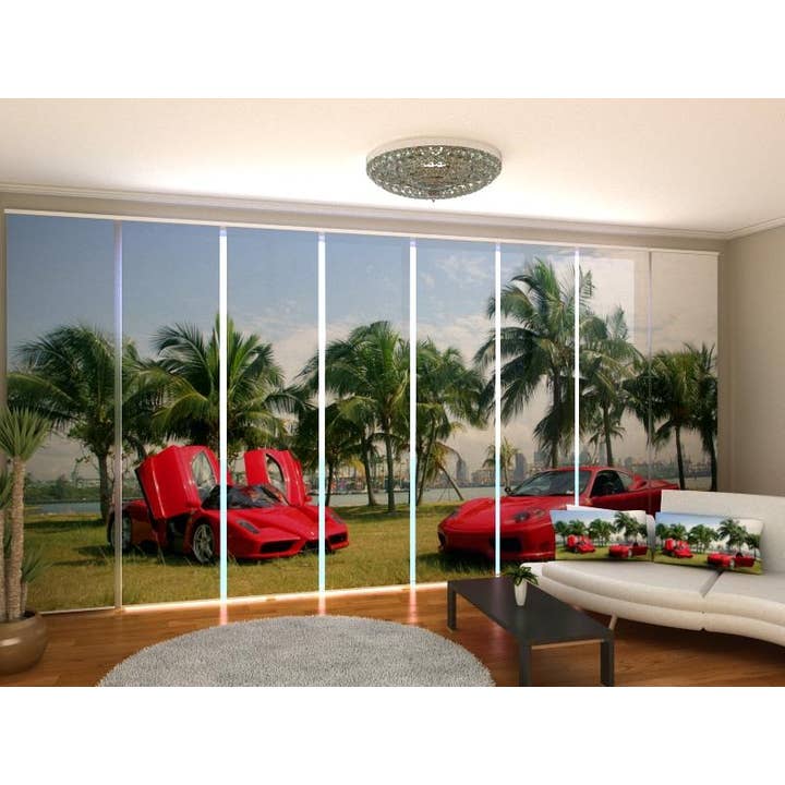 Set di 8 Tende a Pannello Supercar Rosse per la vendita all'ingrosso da parte di IlyDecor