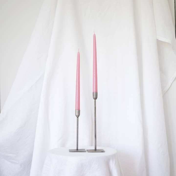 SOCCO Designs - Wholesale Tapered Candle/Candlestick - Taper Candles - Pair Blush1