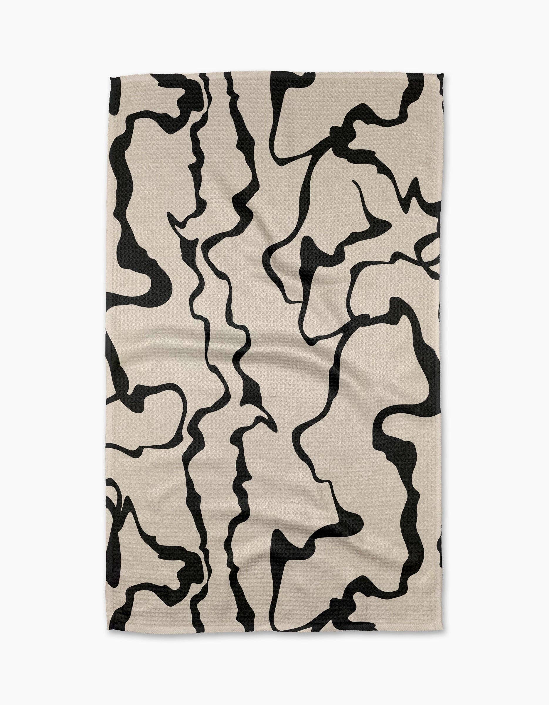 Geometry - Wholesale Tea Towel - Monochrome Liquid Tea Towel0