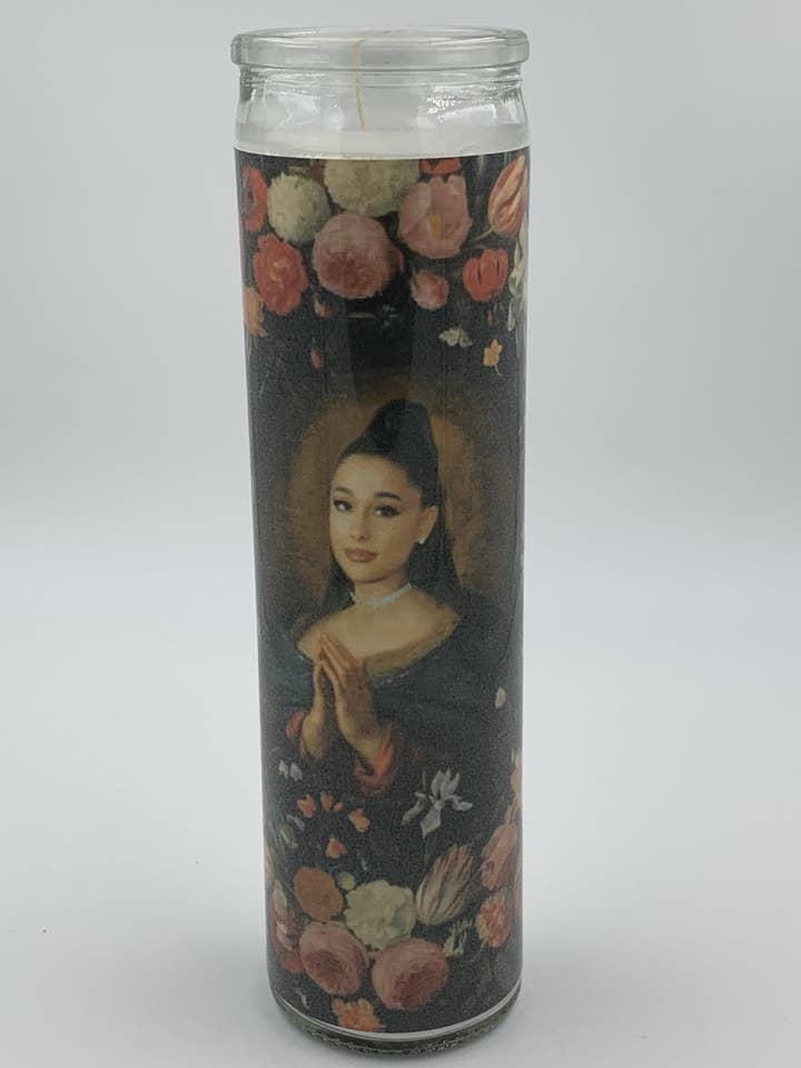 Ariana Grande Celebrity Prayer Candle for wholesale by Rustbelt Cooperative
