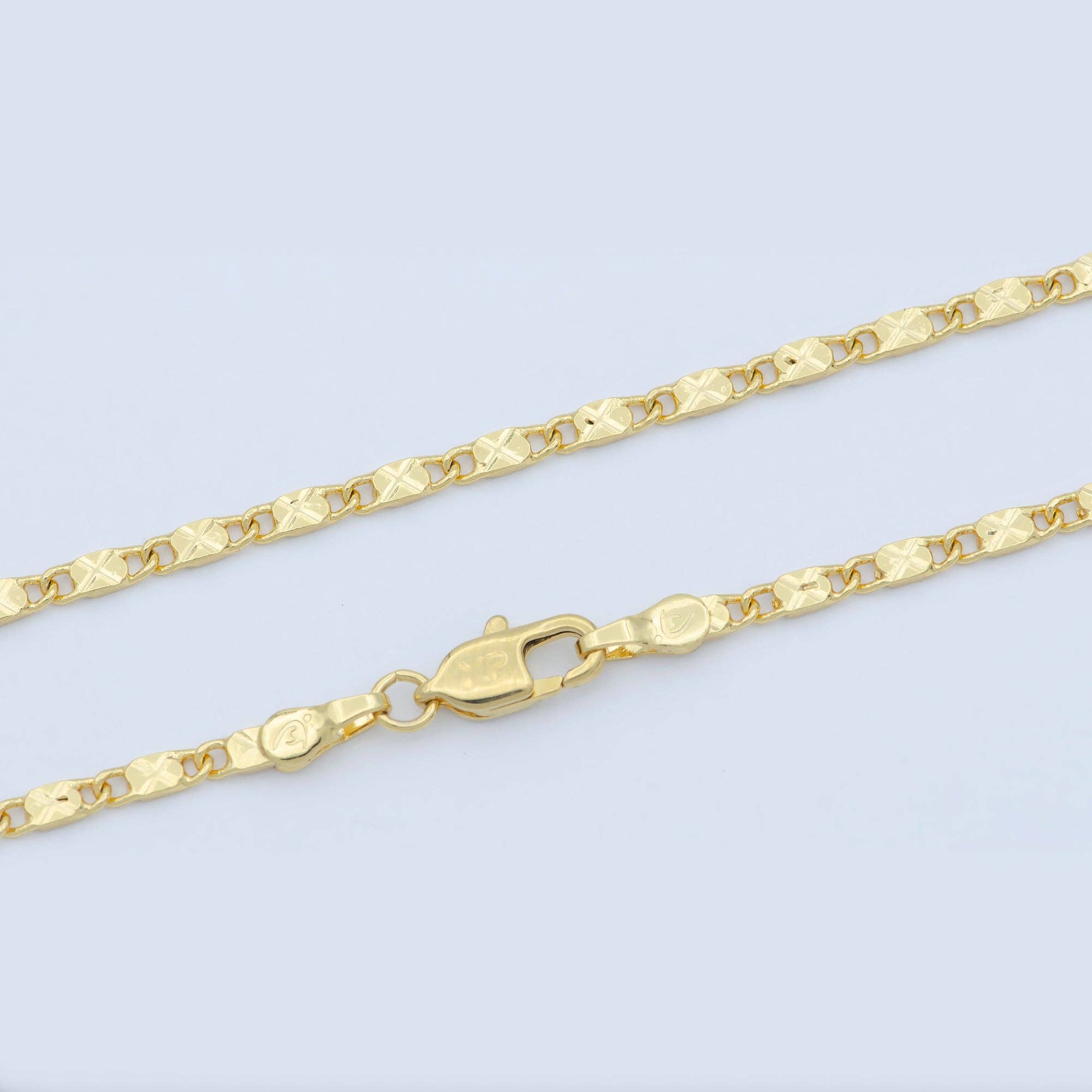 Aim Eternal – wholesale Link & chain necklace – 18" Gold Filled 2.2mm Sunburst Textured Link Chain Necklace0