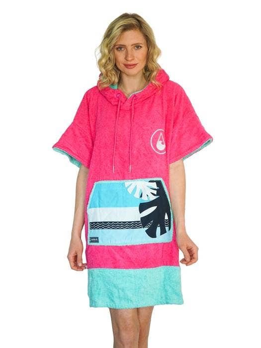 WAVE HAWAII - Wholesale Poncho - Women's - WAVE HAWAII Poncho Pink Wave2