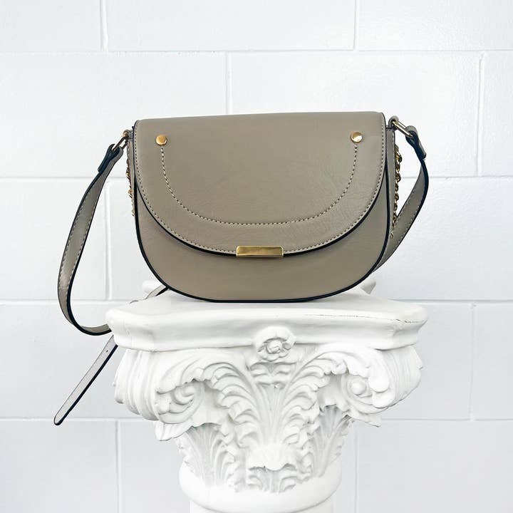 KAYLA+AVA - Wholesale Crossbody Bag - Women's - RITA Saddle Bag Accented with Chain, Women Crossbody Bag