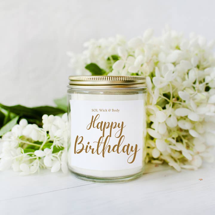 Happy Birthday Soy Candle for wholesale by Indiva Fragrance Studio