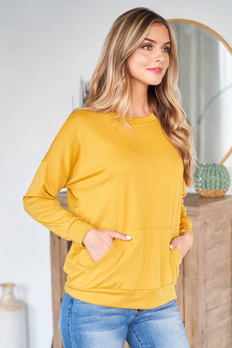 You & Me – wholesale Sweatshirt - Dam – PPT2063-LÅNGÄRMAD FRANSK FROTTÉ TOPP MED KÄNGURUFICKA57