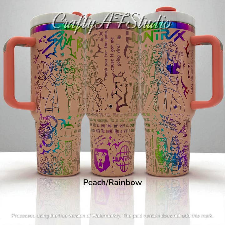 Crafty AF Studio - Wholesale Insulated Mug/Tumbler - 40oz KPop Demon Hunters Laser Engraved tumbler V2 | Huntrix | Saja Boys | k pop4
