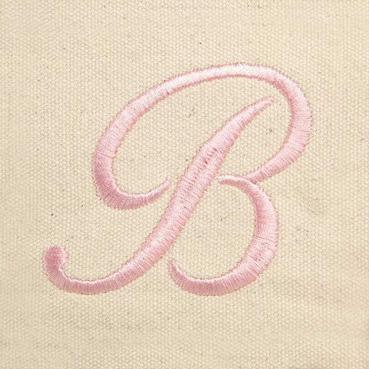 Dalix - Wholesale Tote Bag - Women's - DALIX Monogram Tote Bag Womens Open Top Pink Letter A-Z8