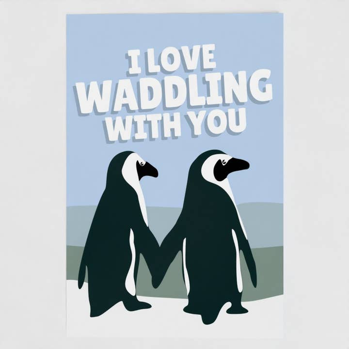 Adoro zampettare con te, carini pinguini carta per la vendita all'ingrosso da parte di The New Aesthetic