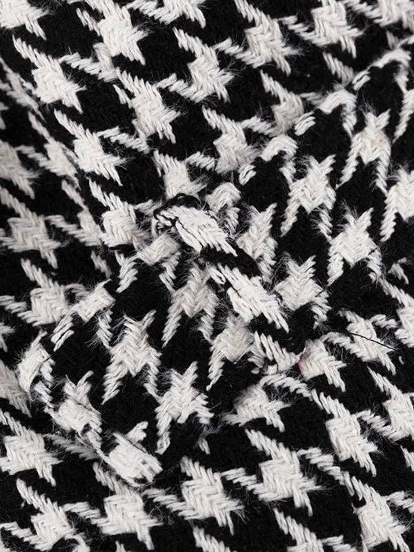 NEGRO Gabardinas holgadas de manga larga con forma de pata de gallo, espalda dividida y solapa atadas a la cintura de venta al por mayor en Faire12