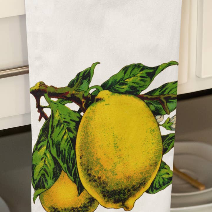 Acme. Baby Co. LLC - Vente Torchons - Torchon de cuisine rétro biologique Fresh Lemons4