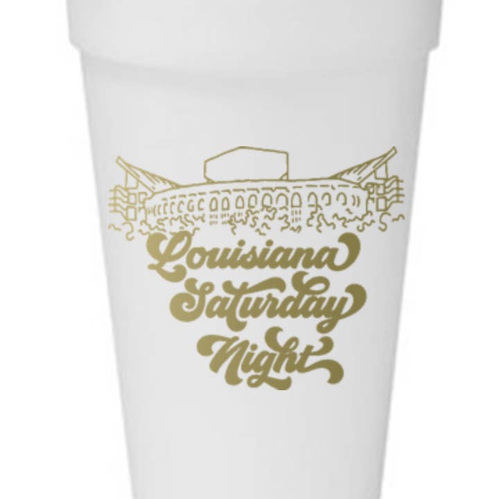 Louisiana Saturday Night Styrofoam Cups for wholesale by M2B Designs