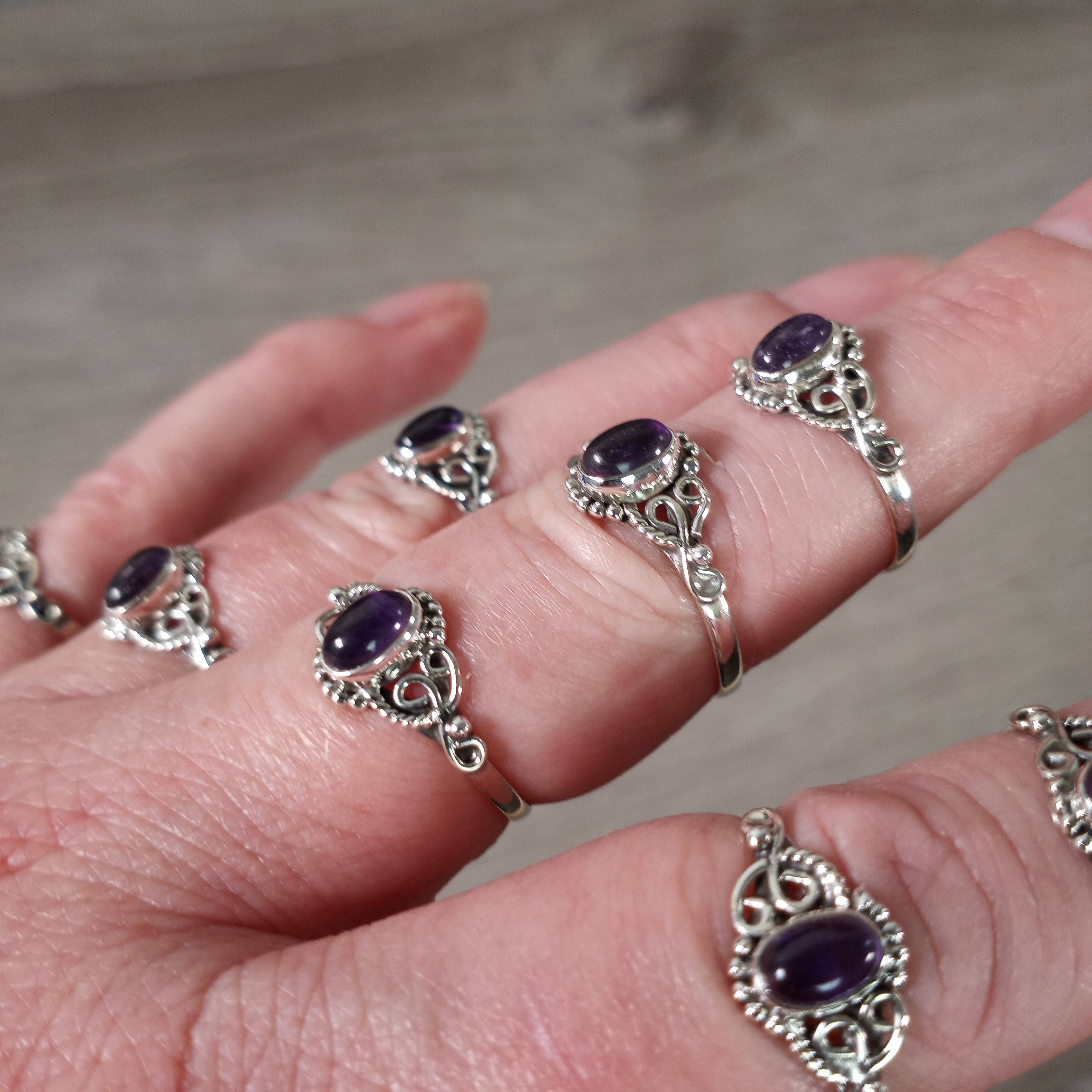 Keystone Crystals - Wholesale Single Stone/Solitaire Ring - Gemstone Sterling Silver 925 Ring Boho Timeless Look0