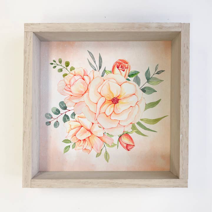 Peach Flower Bouquet - Spring Flower Painting - Flower Art for wholesale by Hangout Home