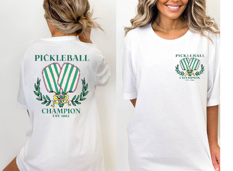 One Nine - Wholesale Screen Printed T-Shirt - Women's - Pickleball Social Club  / Pickleball Tshirt 0