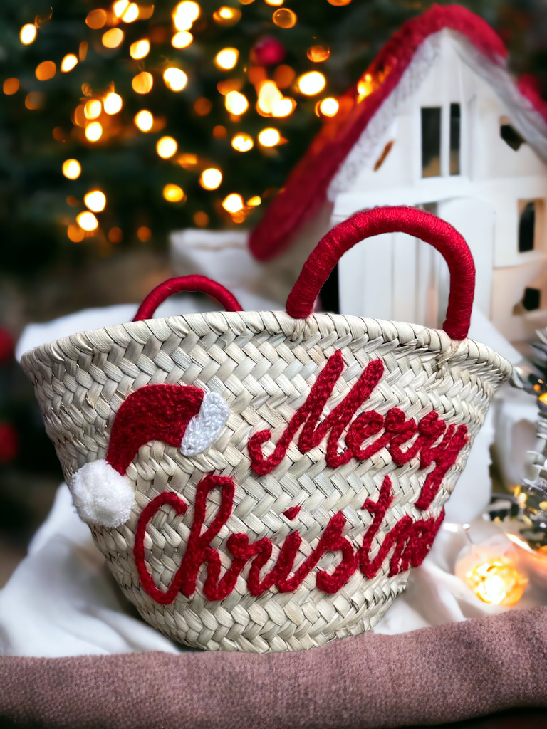 HandmadeBestSeller – wholesale Christmas decoration – Christmas decoration basket, Gift-Worthy Straw Bag0