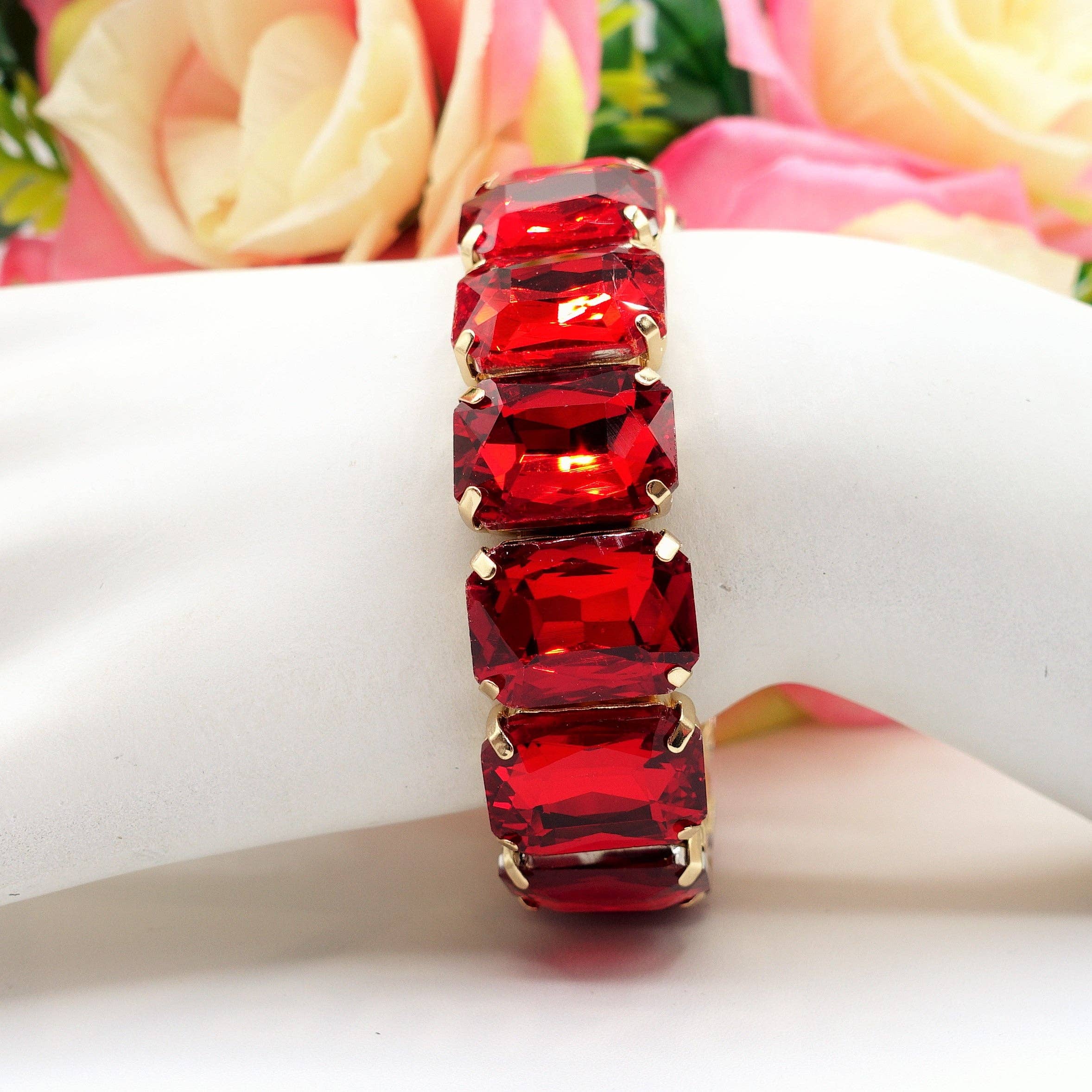 Daemon srls - Wholesale Bangle Bracelet - MARGOT - Bracciale Elasticizzato con pietre sfaccettate - LUCE COLLECTION23