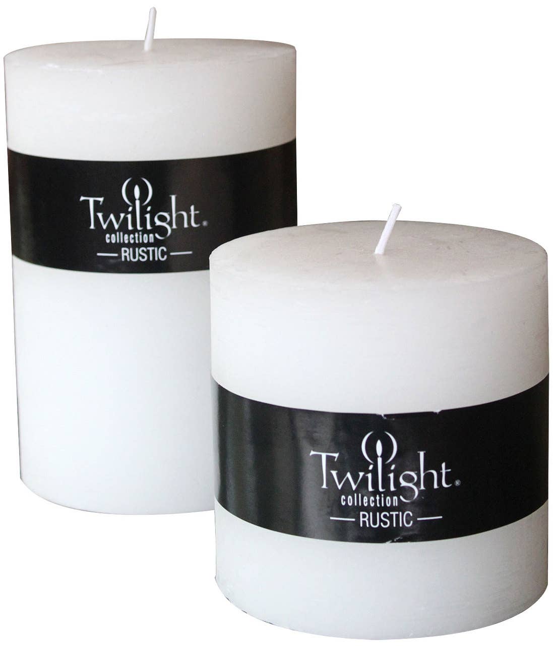 Twilight Collection - Wholesale Pillar Candle - White Rustic Pillar Candle | 4 Inch0