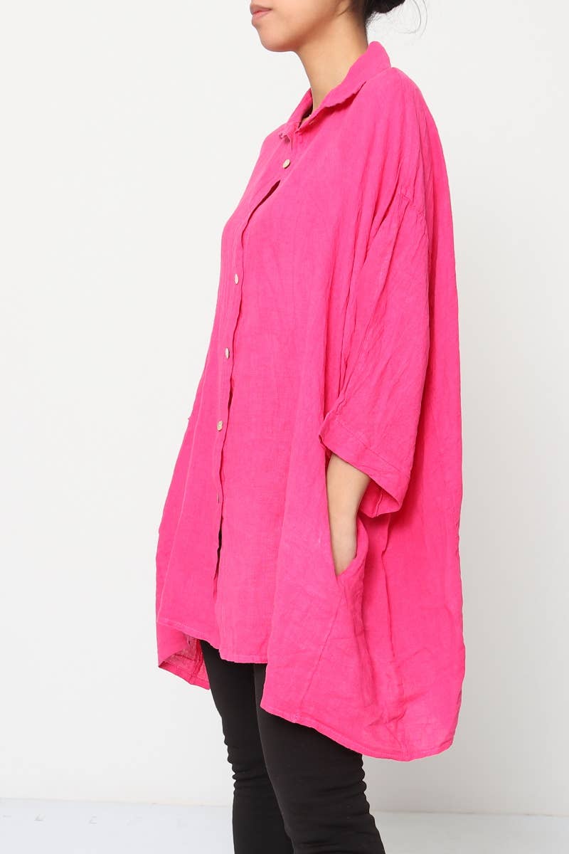 LÉA & LUC - Wholesale Button Down Shirt - Women's - 100% Linen Shirt REF. 28588