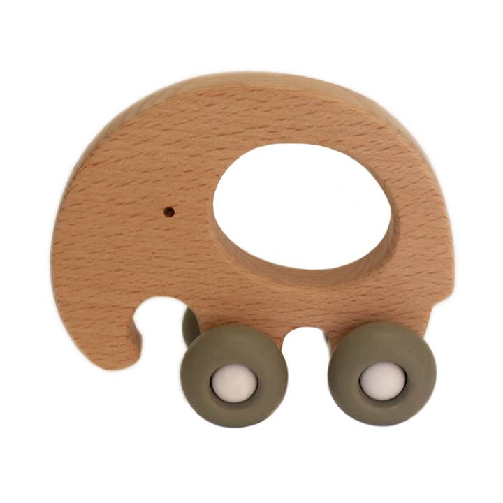 Wooden Teething Push Toy - Elephant for wholesale by Cheengoo