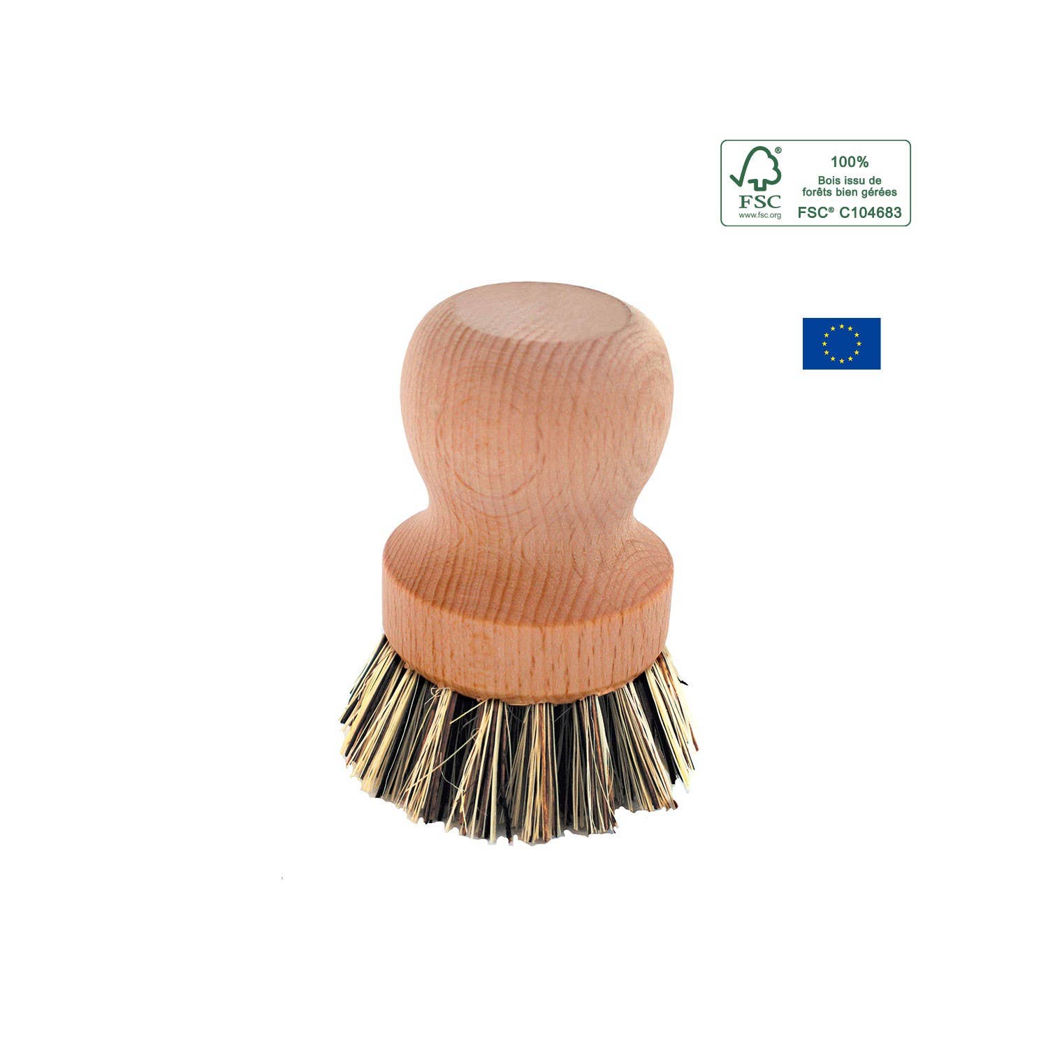 Ecodis - Grand Beau - Venta al por mayor Cepillos de limpieza - Cepillo para Cacerolas Vajilla Fibras Naturales Madera - La Droguerie0