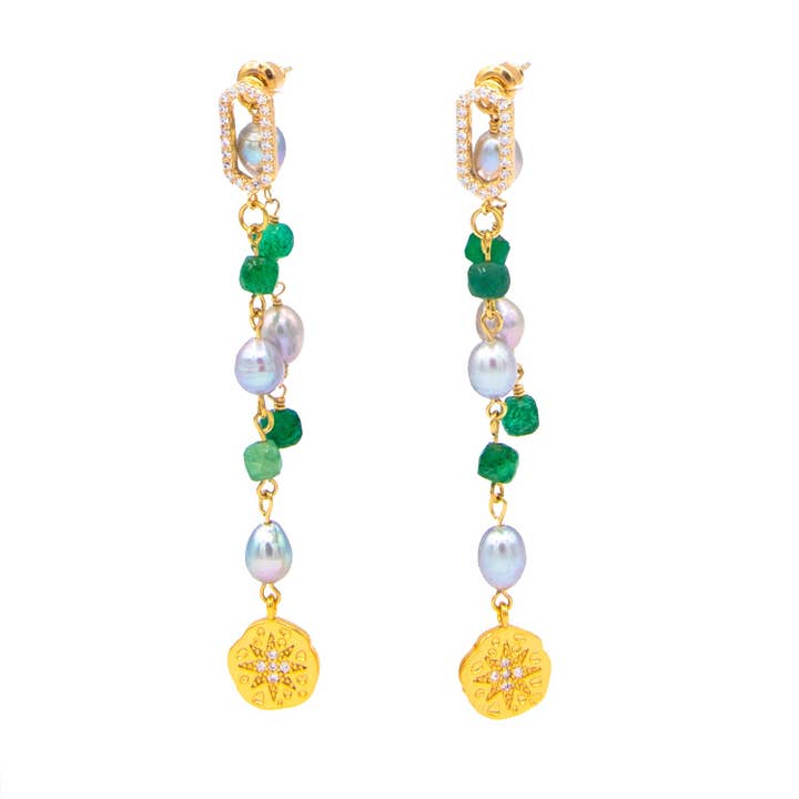 Boucles d'oreilles Wonder Green pour la vente par LA MENO