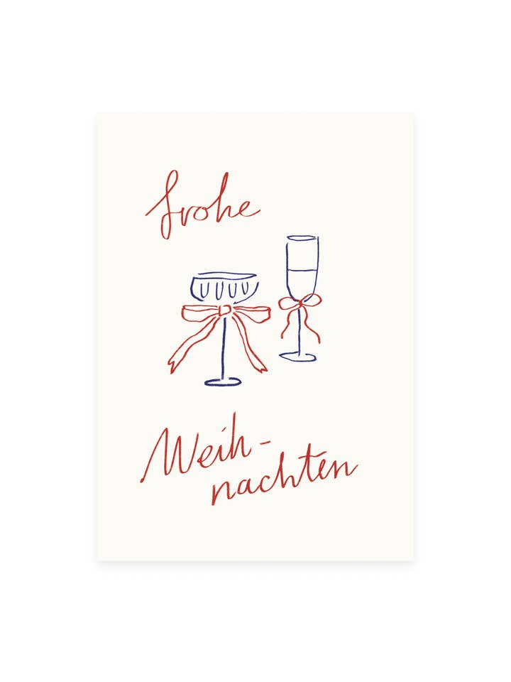 'Merry Christmas' postcard (risography) for wholesale by L'Atelier Samedi