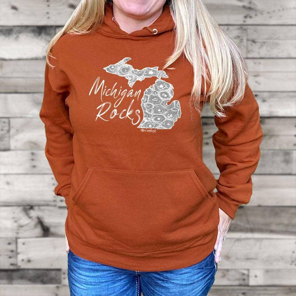 LIVNFRESH - Wholesale Hoodie - Women's - "Michigan Rocks Petoskey Stone" Relaxed Fit Classic Hoodie5