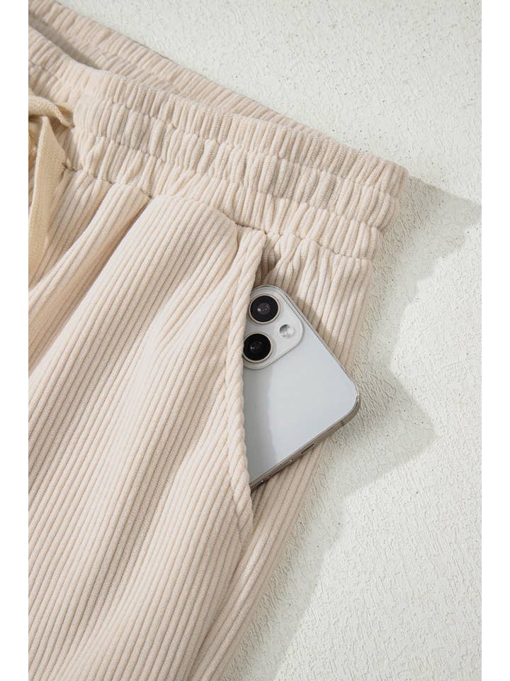 66DISCO - Wholesale Pants - Women's - 66 Drawstring Elastic Waist Casual Corduroy Pants (S-XL)16