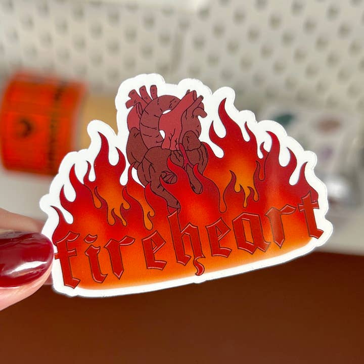 Throne of Glass 'Feuerherz' Aufkleber für den Großhandel von Phoenix Rose Creations