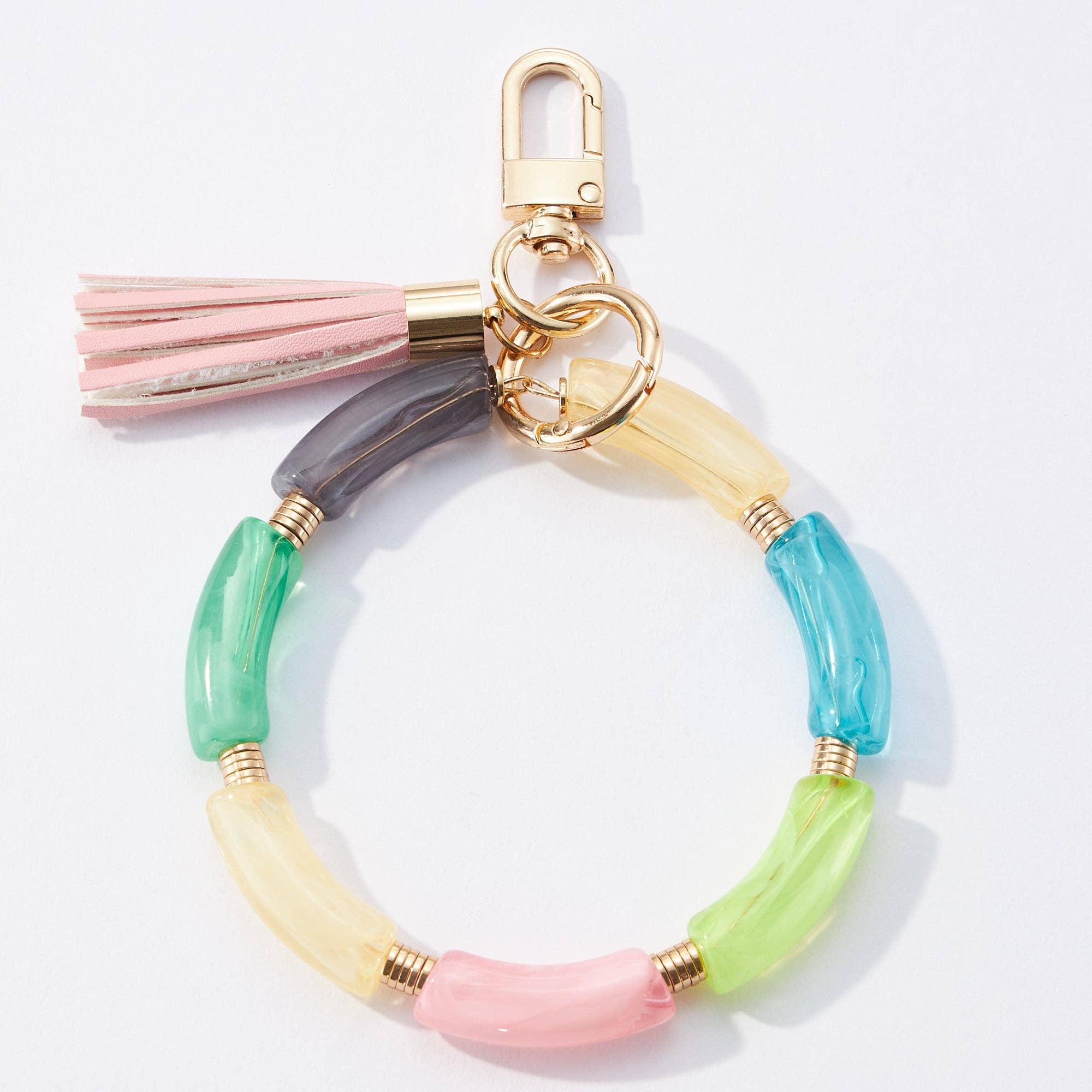 Frem – wholesale Keychain – Women's – Two Tone Resin Wristlet Keychains with Tassel2