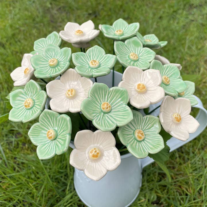 Keramik blomma i Akarp - Wholesale Garden/Lawn Stake - Ceramic Petunia,Plant stake, Petunia on stem