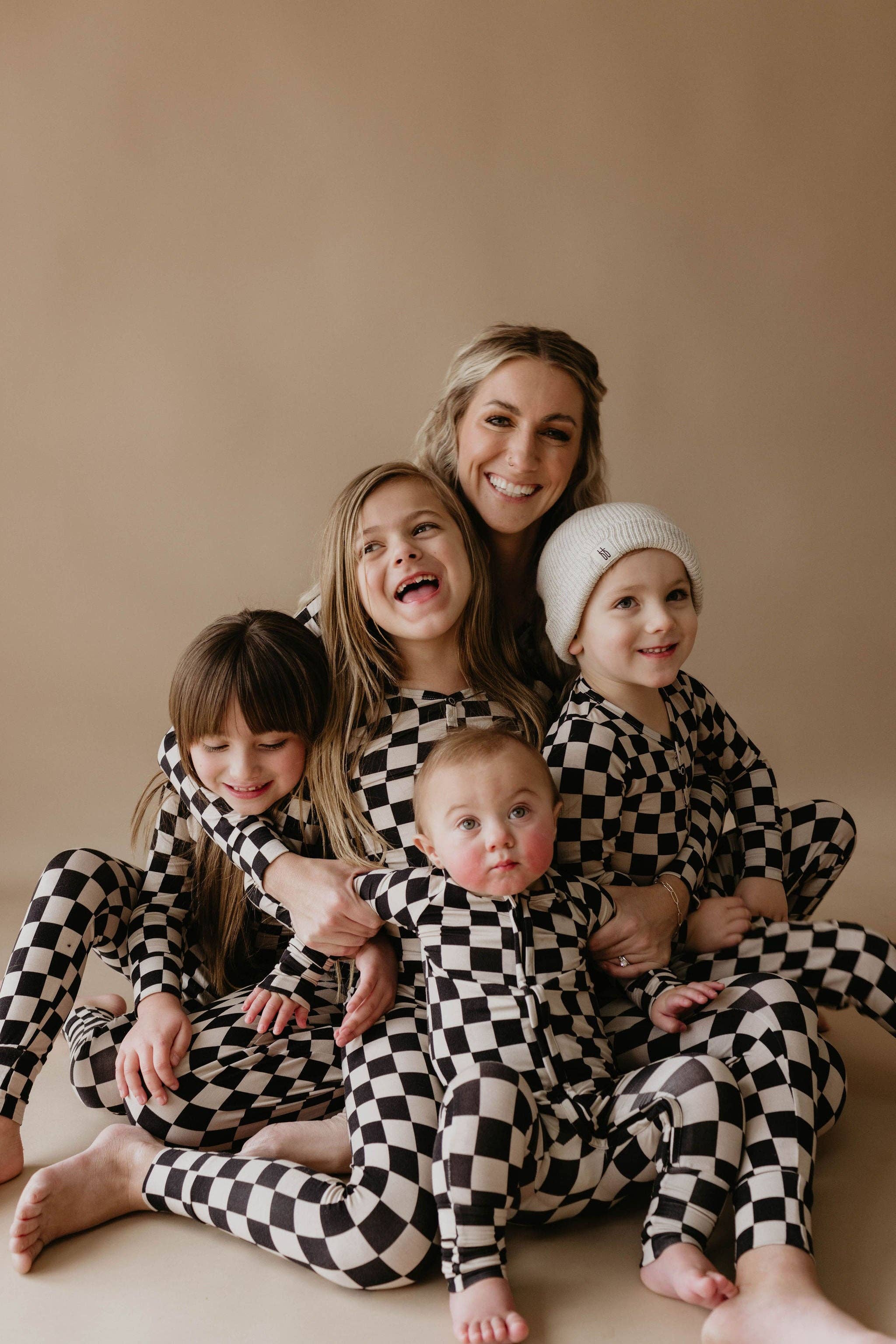 Forever French Baby - Wholesale Sleepwear Set - Kids - Bamboo Two Piece Pajamas | Black Checkerboard0