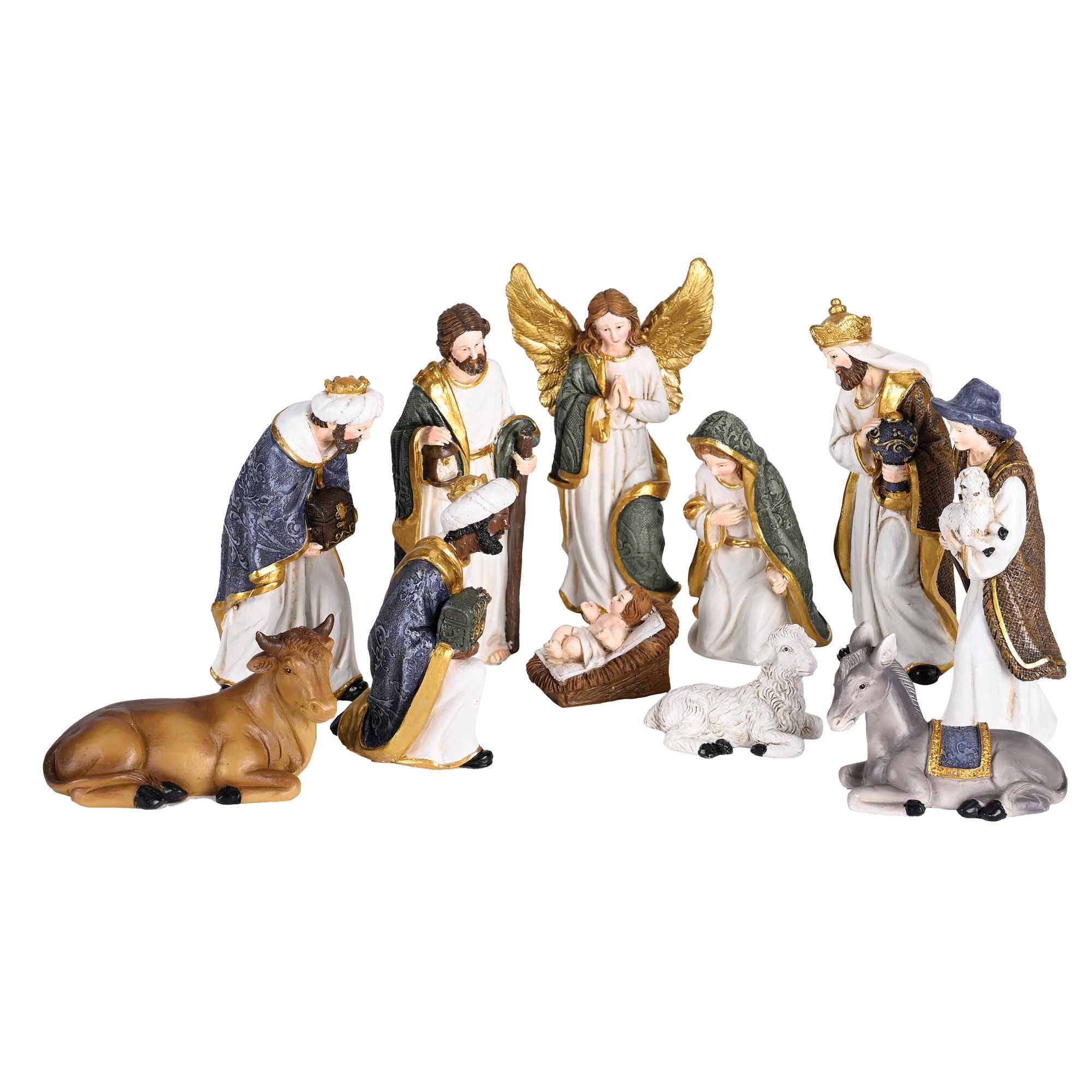 Dicksons - Wholesale Nativity Scene Decor - Nativity 11 Piece 5H White Gold Color0