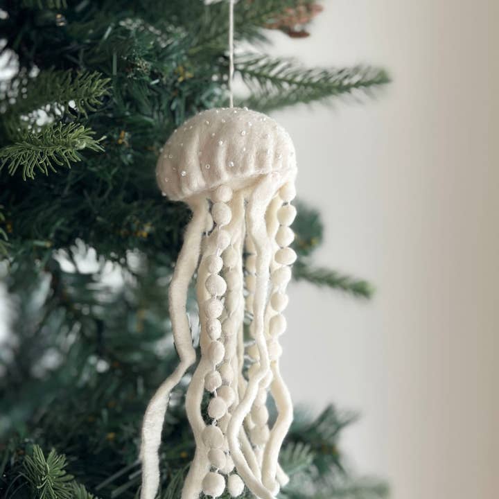 Ganapati - Wholesale Ornament Set - Felt White Sea Life Ornament