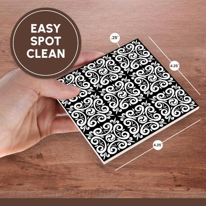 3dRose - Wholesale Coasters - 3dRose, Printed Curly Design Repeated, Coaster6